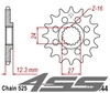 Front chain sprocket JTF444,16 teeth