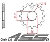 Front chain sprocket JTF565,17 teeth