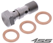 Shortened double brake line banjo bolt M10x1.00mm + 3x thicker washer (10.2x15x1.5mm)