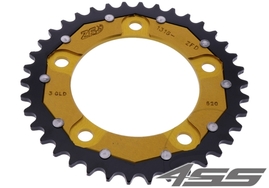 Rear chain sprocket ZF DUAL 1316,39 teeth - black/gold