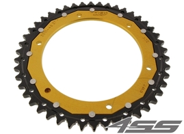 Rear chain sprocket ZF DUAL 2011,46 teeth - black/gold