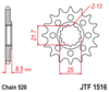 Front chain sprocket JTF1516,16 teeth - 520 chain conversion