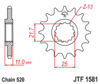 Front chain sprocket JTF1581,16 teeth - 520 chain conversion