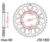 Duralumin rear chain sprocket JTA1303,48 teeth - 520 chain conversion - black