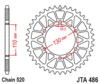 Duralumin rear chain sprocket JTA486,41 teeth - 520 chain conversion - black
